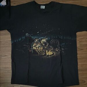 Vintage Nigh-time Cowboy wraparound Printed T-shirt size Large